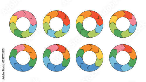 Circular arrow diagrams illustrating process, cycle, workflow, and sequence. infographic elements for business presentations.
