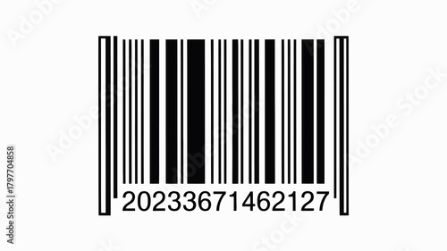 Universal product barcode for retail inventory management, product identification, and e-commerce tracking on a clean background.