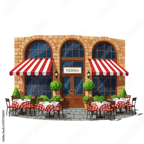 Charming pizzeria with outdoor seating invites customers to savor authentic Italian cuisine in a cozy atmosphere, perfect for foodies and culinary adventures