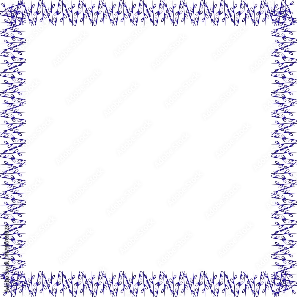 Obraz premium Simple Square Frame with White Background, Unique Frame, Border Frame and Unique Photo Frame, Blue Color Amazing Square Frame