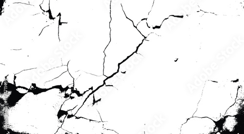 black cracks isolated on a white background. High quality photo