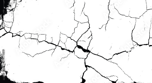 Background with cracks on the wall. White cracked texture background, featuring a white background with a dry, cracked pattern. The white background adds a rustic feel.