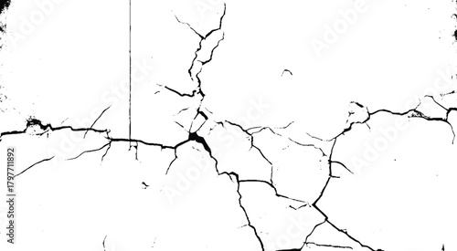 Background with cracks on the wall. White cracked texture background, featuring a white background with a dry, cracked pattern. The white background adds a rustic feel.