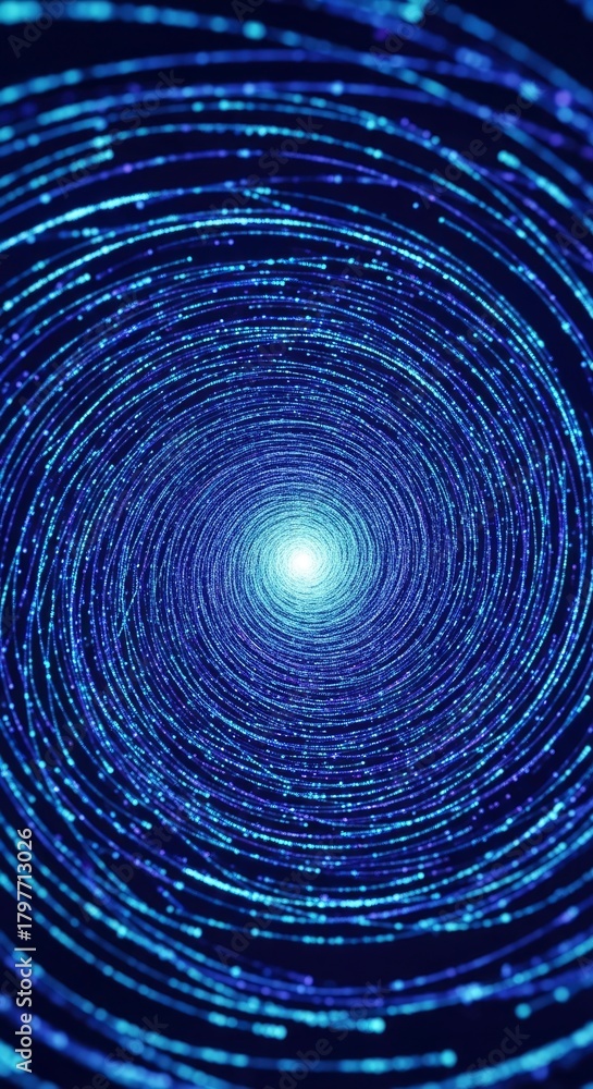Obraz premium Blue light streaks forming a swirling vortex image