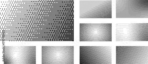 Abstract pixel dither gradient background with retro speckled bitmap pattern for classic game style vector design