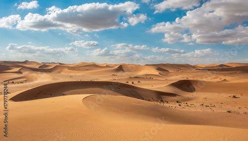 Fototapeta Naklejka Na Ścianę i Meble -  Sahara Desert sand dunes, showcasing erosion risk
