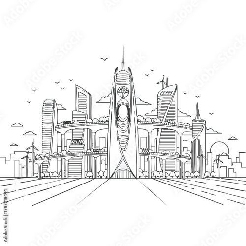 Smart City Skyline Icon