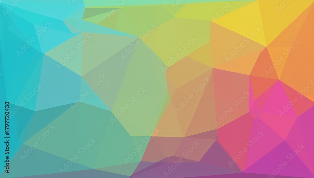 Obraz premium Multicolor polygonal illustration featuring blue, yellow, and orange triangles, suitable for a geometric design background