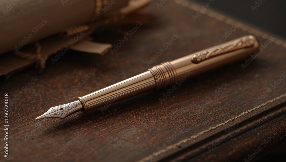 Fototapeta premium Antique writing tool, ideal for calligraphy and detailed note-taking