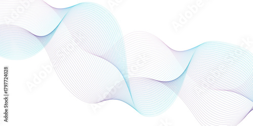 Abstract colorful gradient wave element for design. Digital frequency track equalizer. Stylized line art background. Vector illustration.