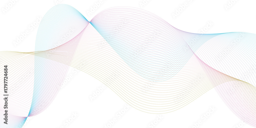 Fototapeta premium Abstract wave element for design. Digital frequency track equalizer. Stylized line art background. Vector.