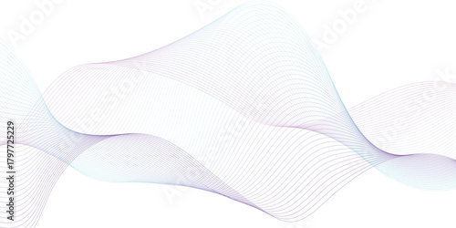 Technology abstract lines on white background. Abstract white blend digital technology flowing wave lines background. 
