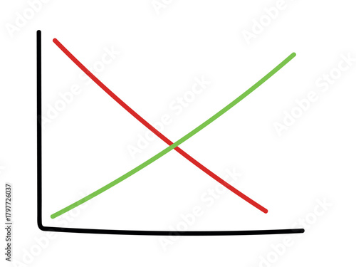 Upward Green Trend and Downward Red Trend Chart Economic Analysis Illustration
