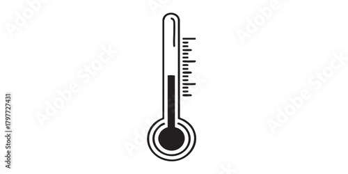 Thermometer outline icon vector