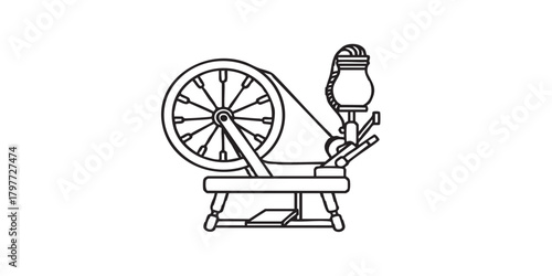 Spinning wheel outline icon vector