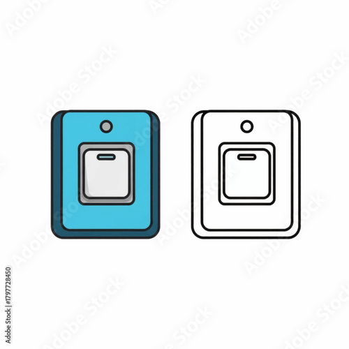 Toggle Switch Icon, Technology Graphic, User Interface, Digital Design, Minimalist Style, Vector Illustration