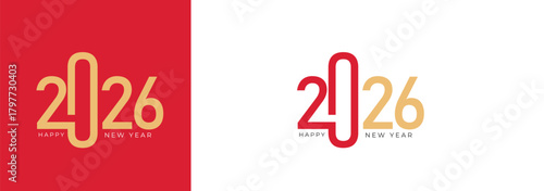 2026 Happy New Year Typography Greating post Banner Background