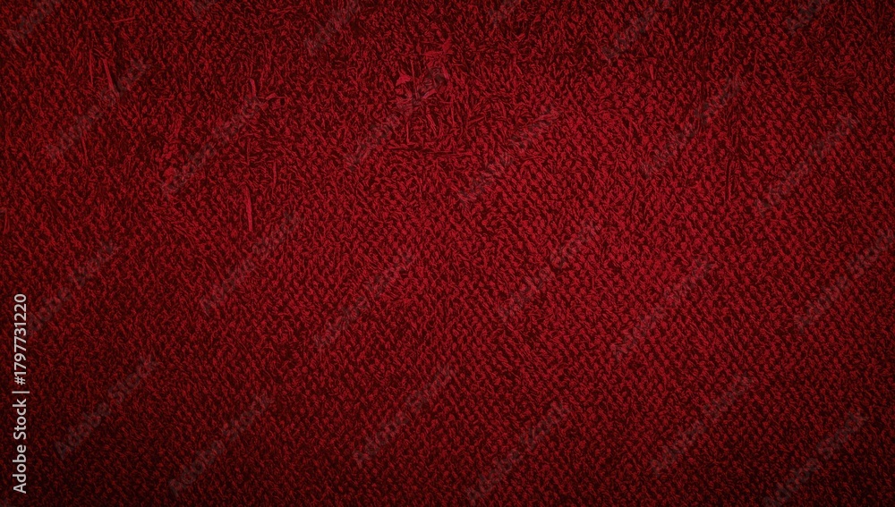 Fototapeta premium Richly textured fabric in deep red featuring a distinct weave pattern, ideal for vintage decoration and clothing
