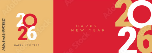 2026 Happy New Year Typography Greating post Banner Background