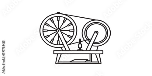 Spinning wheel outline icon vector