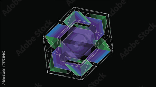 Colorful abstract geometric gem background with shining crystal shapes