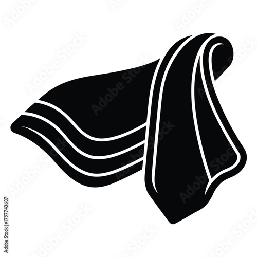 silk face towel vector icon on white