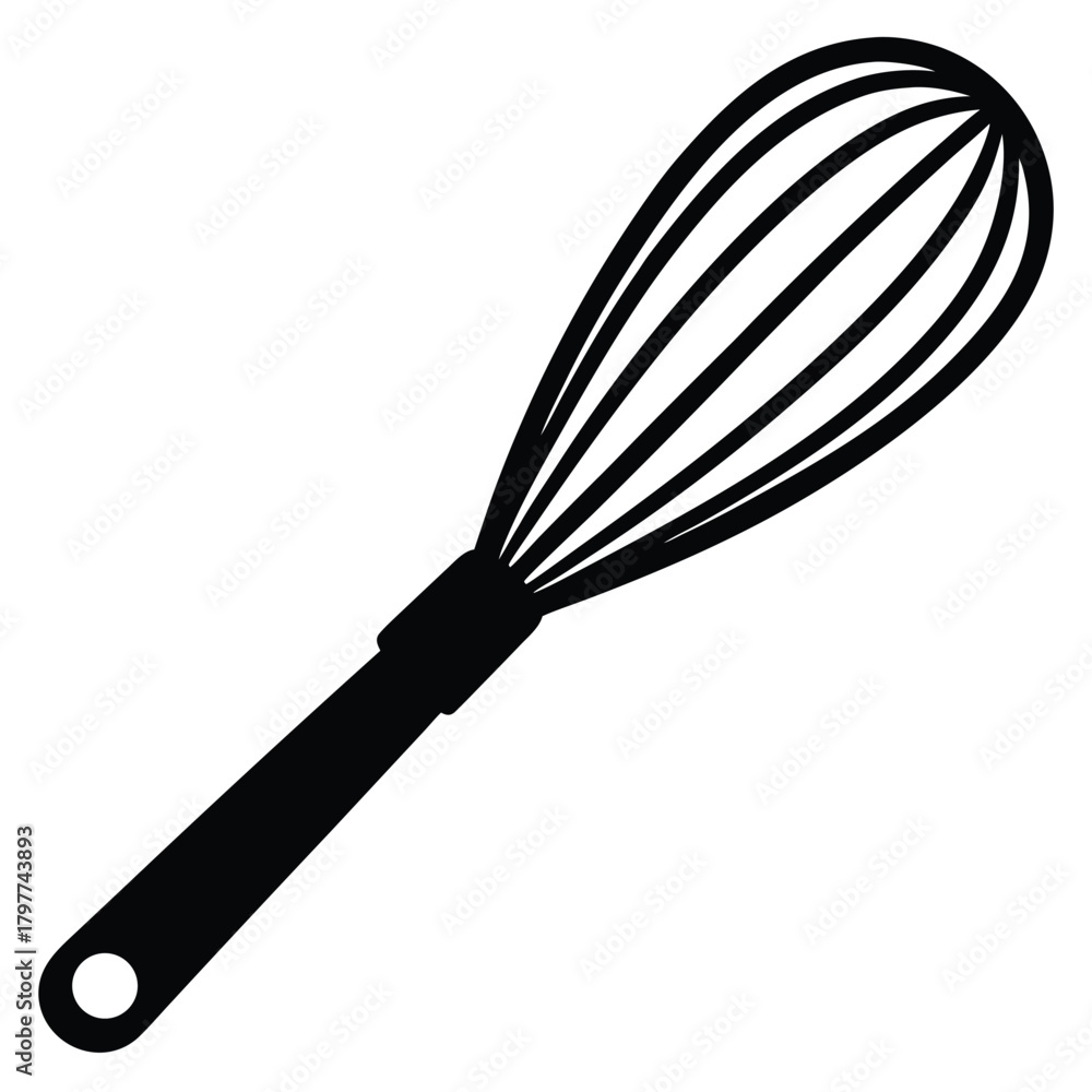 Fototapeta premium wooden whisk on white background