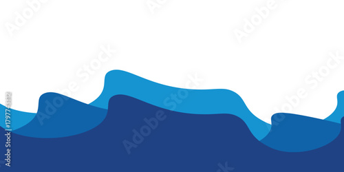 Sea waves layered vector background illustration and sea beach vector illustration.