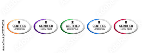 Certificate badge circle or rounded template vector editable