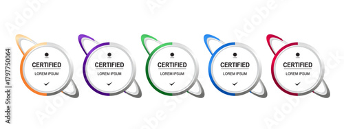 Certificate badge circle or rounded template vector editable
