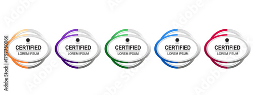 Certificate badge circle or rounded template vector editable