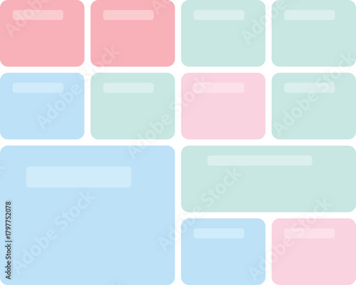 Abstract pastel color block background for web design presentations and creative artwork with soft tones and simple rectangular shapes