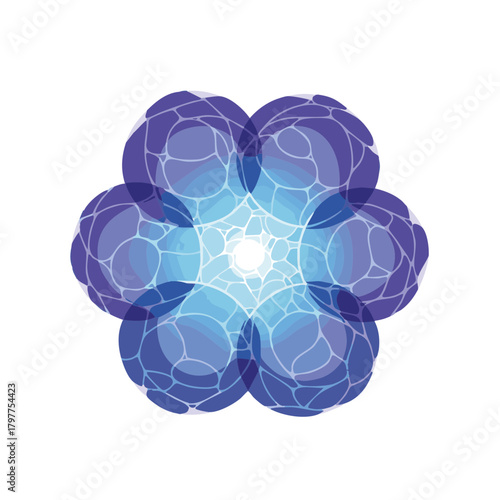 Minimalist flat vector futuristic memory berry with geometric neural segments and a soft glowing core on a clean white background, symbolizing cognitive enhancement, brain health 