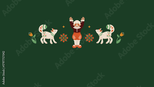 Red Green and Yellow Folksy Christmas Somber Greetings Christmas Presentation