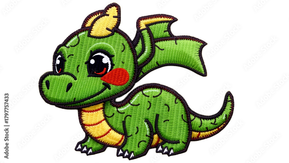 Fototapeta premium Embroidery Dragon design