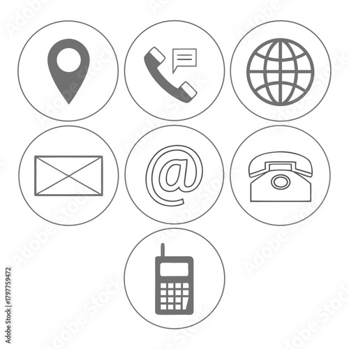 Collection of contact method icons methods communication