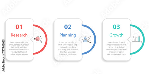 Business infographic template. 3 Step timeline journey. Process diagram, 3 options, Infograph elements, PNG, vector illustration.