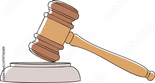 Gavel Illustration Justice, Law, and Legal Proceedings Symbol