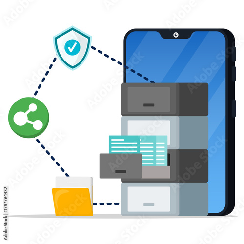 Secure file and document sharing from smartphone. Encrypted storage services ensure privacy, data protection, and safe collaboration through shared digital files.