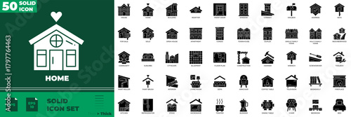 Home Solid Editable Icons set