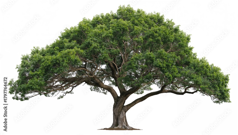 Fototapeta premium Single tree isolated on a white background, suitable for graphic design and layout