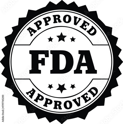 F D A Approved Seal Silhouette with Transparent Background stamp certification