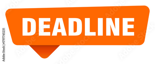 deadline sticker. deadline orange sign isolated on transpatent background