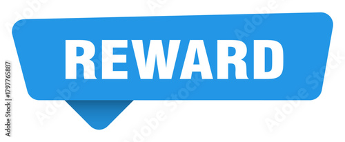 reward sticker. reward blue sign isolated on transpatent background