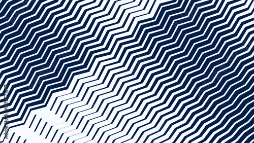 Blue and White Zigzag Stripes Line Abstract Background with Modern Dynamic Geometric Pattern Design