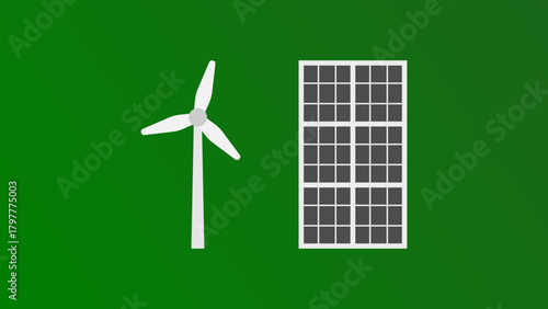 Renewable energy elements - A Wind Turbine and a Solar Panel