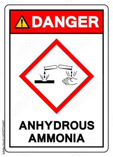 Danger Anhydrous Ammonia Symbol Sign, Vector Illustration, Isolate On White Background, Label.EPS10