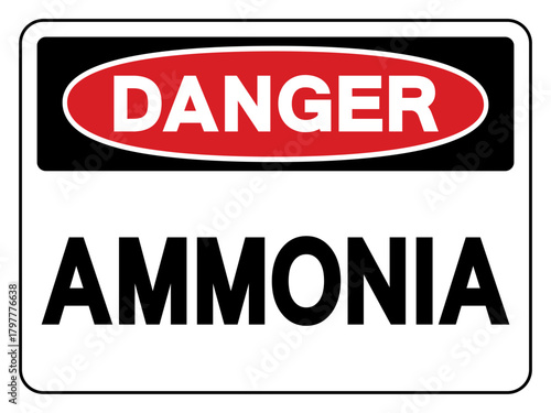 Danger Ammonia Symbol Sign, Vector Illustration, Isolate On White Background, Label.EPS10