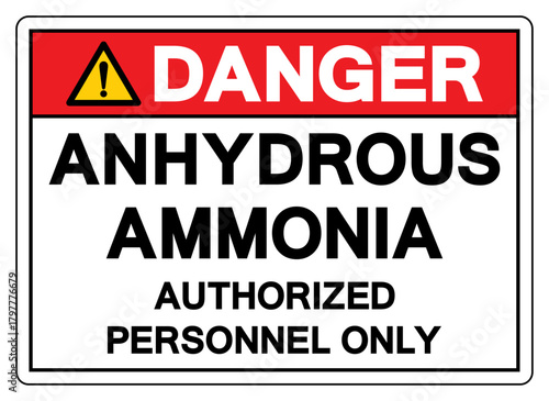 Danger Anhydrous Ammonia Symbol Sign, Vector Illustration, Isolate On White Background, Label.EPS10