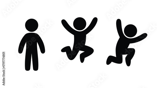 Celebrating success and growth with energetic stick figures, a symbol of achievement, joy, and motivation, perfect for business and lifestyle projects